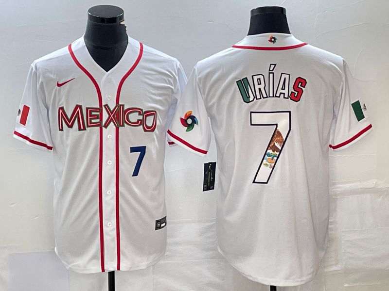 Men 2023 World Cub Mexico #7 Urias White Nike MLB Jersey67->more jerseys->MLB Jersey